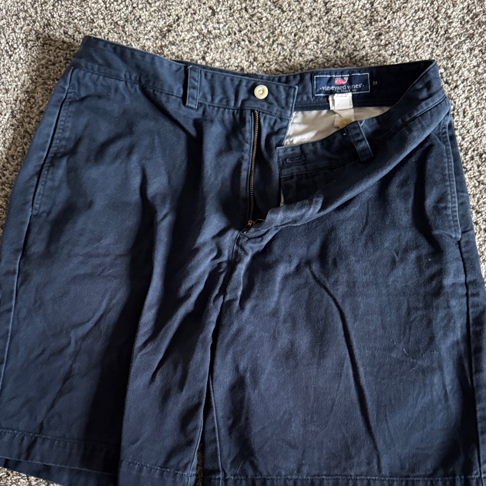 Vineyard Vines Dark Navy Cotton Chino Shorts